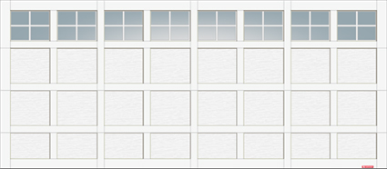 Cambridge CM, 16’ x 7’, Ice White door and overlays, 4 lite Orion windows