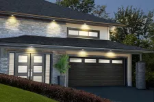 Take a look at this gorgeous double door. This model is a Moderno Multi, 16' x 7', Black, Azur windows.