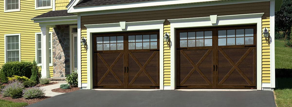 Princeton P-21, 9’ x 7’, Chocolate Walnut doors and overlays, 8 lite Panoramic windows